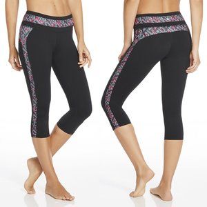 Fabletics Capri in Black w/ Geometric Details